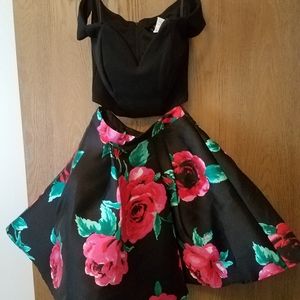 2 piece off the shoulder dress